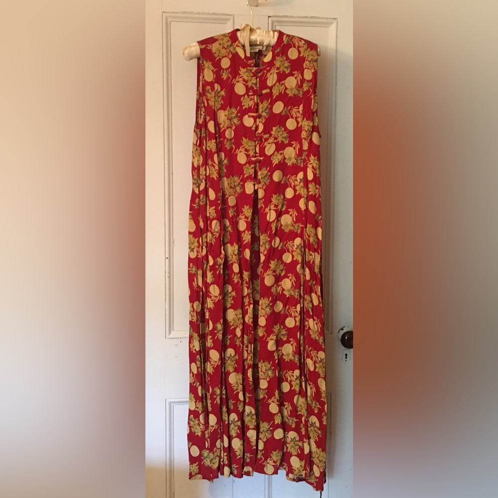 Vintage April Cornell Long Sleeveless Dress and Pants Set